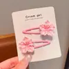 Pasador de Flor de Huevo Flor Rosa Dulce Pin de una Palabra Adorno para el Cabello de Flor de Cerezo para Niños Regalo para Clase Jardín de Infancia Cuerda para el Cabello Anillos para el Cabello