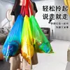 Saco de lixo doméstico portátil engrossado cordão de fechamento grande acessível colete estilo preto cozinha pull-up saco de plástico