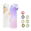 Taza perfumada de 650 ml con diseño de tres anillos y siete anillos, 0 azúcar 0 calorías, Anillo Cui Xiang, hecha de material tritan, resistente a altas temperaturas, taza de agua divertida