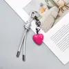 Nova Série Miu Moda Corda de Couro Trançada à Mão Pingente de Coração de Cristal Bolsa Pendente Carro Pingente Chaveiro Atacado