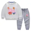 Conjunto de Dos Piezas para Niños Estilo Coreano con Globos, Suéter y Pantalones, Traje de Algodón con Mangas Largas de Cerdito, Primavera y Otoño 2023