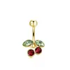 Novo Piercing de Umbigo em Aço Inoxidável com Zircônia AAA Pingente de Laço Coração de Pêssego Anel de Umbigo Joias de Body Piercing Transfronteiriças