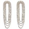 Accesorios de Moda Transfronterizos Aretes Personalizados de Cristal Multicapa Aretes Europeos y Americanos Versátiles con Diamantes de Imitación Brillantes para Mujer