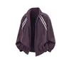 Chamarra bomber a rayas retro americana con cuello alto para hombre, alta calidad, elegante, corte holgado, deportiva, estilo para pareja, para otoño