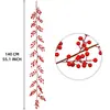 140CM Ratán Simulado de Frutas Rojas Acacia Fruta Ratán Navideño Decoración de Escena Festiva Adornos de Paisaje Colgante