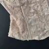 Camisola Rosa Jacquard Francés Impresionante Patchwork de Encaje Camisola de Verano para Mujer