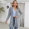 2025 Nuevo Exportación Transfronteriza Europea y Americana Amazon Otoño e Invierno Chaqueta Cardigan Suelta de Color Puro para Mujer