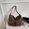 Bolso Tote de Gran Capacidad Transfronterizo para Mujer Otoño e Invierno 2026 Nuevo Mochila Retro con Estampado de Leopardo Bolso de Hombro de Gama Alta