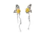 Pinzas para Orejas con Borla de Circonita Mariposa Estilo Coreano, Pendientes Versátiles de Moda y Gama Alta, Pendientes Versátiles de Nicho con Temperamento para Venta al por Mayor para Mujeres