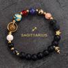 12 Pulseras de Doce Constelaciones, Pulseras de Cristal para Mujeres y Hombres, Abalorios Hechos a Mano, Piedras Naturales, Ocho Planetas, Estilo Popular Transfronterizo