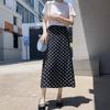 Saia Longa de Chiffon com Cintura Alta, Corte Evasê, Bolinhas para Mulheres 2019 Tendência Verão Adequada para Mulheres com Quadris Largos e Coxas Grossas