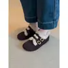 Mocasines de moda y únicos con hebilla para mujer, con tacón oculto, material de gamuza, forro de felpa para abrigar y estilo retro Birkenstock.