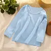 Ropa de Algodón Colorida de Otoño para Niños y Niñas, Camisetas Interiores de Otoño e Invierno para Bebés, Camisetas de Manga Larga, Ropa Interior para el Hogar, Ajustadas