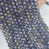 Contas redondas de vidro de cristal azul safira cortadas AB cor 96 superfície disco rígido corte contas DIY cordão várias cores disponíveis