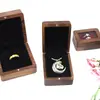 Caja de Joyería Personalizada de Nogal Negro con Tapa abatible y Ventana Almacenamiento Colgante de Collar Pulsera Empaque de Regalo Caja de Exhibición