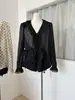 Camisa Romántica de Gasa con Lunares y Volantes para Mujer con Mangas Abullonadas Blusa de Primavera