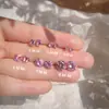 Yong Yi adornos de plata s925 aretes redondos de circón rosa para niñas moda coreana moderna personalidad joyería de oreja simple