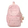Mochila Estilo Novo para Meninas do Ensino Fundamental, Mochila Fofa com Bolinhas e Laço, Mochila para Estudante Universitário para Aula, Mochila Feminina