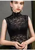 Nova Camiseta Gola Alta Falsa Slim de Renda para Mulheres Estilo Coreano Justa e Estilosa com Recortes Camisa Básica