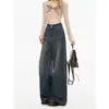 Jeans de Tiro Alto de Pierna Ancha para Mujer, Tendencia Nueva Temporada Primavera y Otoño, Pantalones Rectos Sueltos Drapeados Retro para Mujer, Tallas Pequeñas, Primavera y Otoño