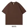 Camiseta Pesada de Alta Qualidade Hebei 300g Gola Redonda Atacado, Estilo Americano Cor Sólida Caimento Solto Versátil Base de Camiseta Manga Curta