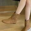 Botas Melad de Estilo Británico Versátiles Sandalias Romanas Planas Huecas Transpirables Populares Botines de Tobillo de Moda para Mujer