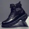 Botas Martin Británicas de Caña Alta Zapatos Casuales Transfronterizos de Moda Ropa de Trabajo Botas de Nieve Botas de Cuero para Motociclista Zapatos Casuales para Hombre de Suela Gruesa