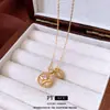 Collar de Zirconia Redonda con Diseño de Estrella Electrochapado en Oro Real, Exquisito, Moderno, Cadena Versátil para Suéter, Lujo Ligero, Joyería de Estilo Nicho