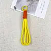 Al por mayor Transfronterizo Popular Cuerda de Colores Llavero Tejido a Mano Portátil Poliéster-Algodón Bloques de Color Colgante para Teléfono Accesorios para Bolsos