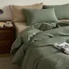 Juego de cuatro piezas de algodón puro lavado vintage 100% algodón sábana bajera funda nórdica sábana encimera juego de ropa de cama de tres piezas para estudiantes 1.8