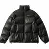 Jaqueta acolchoada de algodão com gola alta em couro PU Gaihua casaco masculino inverno solta grossa roupa pão ins marca de moda meninos bonita jaqueta acolchoada de algodão