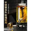 Garrafa de vidro para infusão recipiente doméstico selado pote para vinho medicinal de ginseng tonel de vinho pote para vinho branco com torneira garrafa de vinho especial