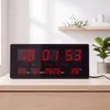Reloj electrónico digital inteligente de pantalla grande, adecuado para oficinas y salas de estar, con calendario perpetuo, pantalla digital y funciones de luz nocturna multifuncionales, diseñado como reloj de escritorio o de pared