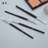 Set de Pinceles de Maquillaje de Pelo de Animal Personalizado, Pincel Inclinado para Cejas, Pincel para Corrector Blanco y Negro, Herramienta Portátil para Maquillaje de Ojos Gracedo