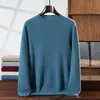 Suéter de punto base para hombre, color liso, cuello medio alto, otoño e invierno, nuevo, de cachemira, negocios, corte holgado y sencillo