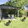 Adornos de jardín Arte de patio Gato decoración de jardín acrílico Gato Hee Hee mariposa animal tarjeta