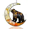 Oso Pardo en la Luna Atrapasoles de Vidrio de Color Decoración Irregular para Colgar en la Ventana Exclusivo Transfronterizo Decoración del Hogar
