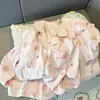 Pijama Fofo Estilo Japonês Cor Rubi para Mulheres, Estilo Ins Primavera e Outono Conjunto de Manga Longa e Calça Comprida, Menina Bonita Pode Usar Fora como Roupa de Casa