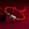 Pulsera de Plata Pura 999 Impresionantemente Hermosa con Hilo Rojo