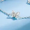 Pulsera tobillera de mariposa para mujer, diseño de nicho de verano, sensación de alta gama, pulsera de doble capa, celebridad de internet, estilo de lujo ligero, tono frío, joyería para manos, moderna