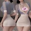 Lencería Sexy para Mujer Sexy Escote en V Profundo Transparente Cubre Caderas Camisón Azafata Cosplay Uniforme para Mujeres Jóvenes 100068