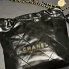 26 Bolsos Nuevos de Alta Gama con Cadena de Patrón de Diamantes Grandes de Piel Genuina 22Bolsa Bolsa de Basura Cruzada para Viajes Diarios Bolso Cubo para Mujer