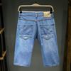 Pantalones cortos de mezclilla para hombre, rectos, con volantes, elegantes y sueltos, moda de verano 2024, nuevos pantalones cortos de marca de moda con personalidad estadounidense