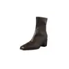 Solado silencioso, botas elegantes para o dia a dia, design justo, coleção de inverno 2026, salto grosso, salto médio, bico quadrado, versátil, efeito emagrecedor, que abraça a perna, elástico, botinhas para mulheres