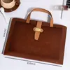 Bolsa para Archivos A4 Maletín de Negocios Bolso de Cuero para Portátil Bolsa para Archivos Bolsa para Almacenamiento de Contratos Se Puede Personalizar con Impresión de Logo