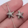 10x 10mm 0,75g joias de prata antiga acessórios DIY atacado animal marinho estrela-do-mar contas com furo pequeno