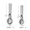 Pegador de Sorvete Premium com Gatilho, Aço Inoxidável, Pegador de Sorvete de Metal Resistente, Colher para Sorvete, Seguro para Lava-louças, Perfeito para Frozen Yogurt, Gelatos, Sundaes, Prata