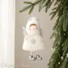 Nuevo colgante de ángel de peluche con alas de cornamenta de dibujos animados de Mingguan, accesorio para árbol de Navidad.