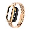 Adecuado para Correa Xiaomi Mi Band 8 Correa de Acero Inoxidable Sólido de Tres Cuentas Pulsera Caja Metálica Correa Xiaomi Mi Band 9 Versión Cerámica