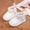 Zapatos de algodón de invierno para bebé de cuero genuino, botas de nieve para niños con forro polar, zapatos para niños pequeños de suela blanda para bebés, botas de algodón para niños